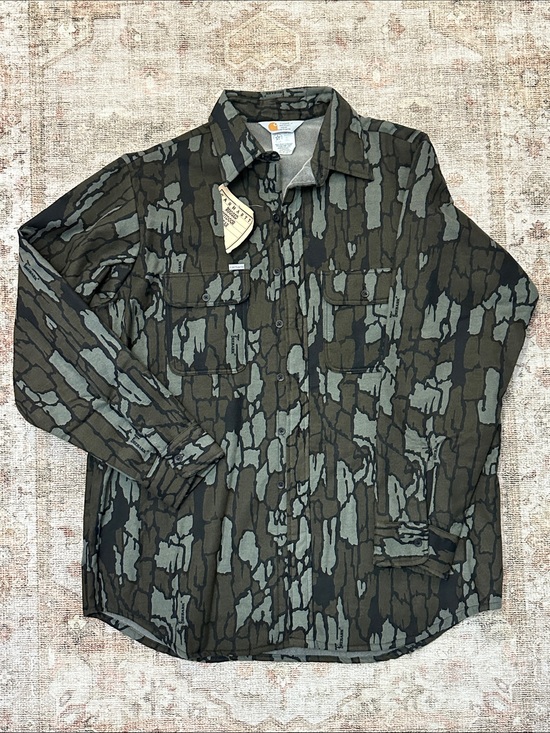 Carhartt Other - Men’s NWTs Vintage 80s 90s Carhartt Camo Trebark Button Up Flannel